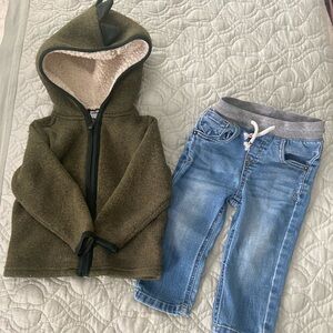 Cat & Jack 18 mth jeans and Old Navy Dino hoodie 12-18 mth